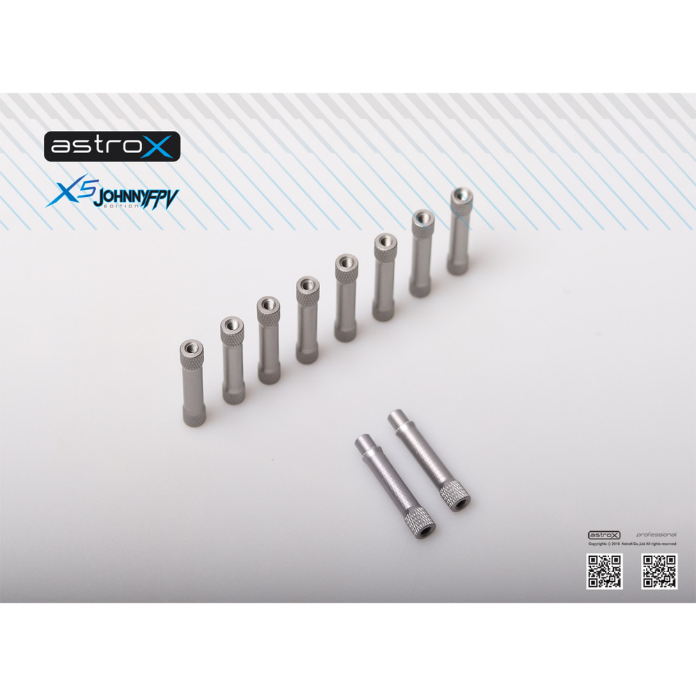 AstroX X5 JohnnyFPV/J5 공용 8+2 32mm Standoff sets (10pcs) Grey (Option) (스탠드오프세트. 뒤쪽 2개가 모양 다름)