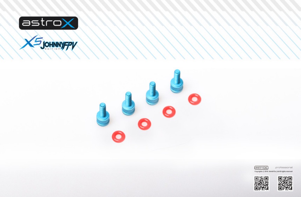AstroX X5 JohnnyFPV/J5 공용 Alu 6061 Special M3 Standoff + Silicone rings Kits (FC용, 나사산 9mm)